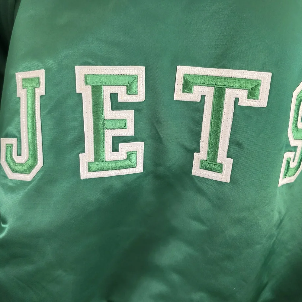 Vintage New York Jets Satin Varsity Jackets Mens L Chalk Line USA NFL - Picture 8 of 15
